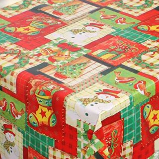 oilcloth-Kerst-Rood-Kerstmis party-Table protection