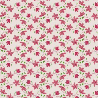 flower-red beigesample-oilcloth