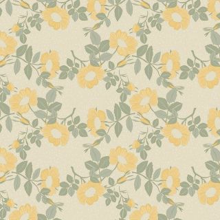 Captain-Cookoilcloth-160cm-Wildflowers-Oyster-Geel-Groen-Roos-flower-Natuur-Fris