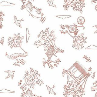 Park birds-cloud-trees-bicycle-summerLola oilcloth