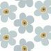 cheerful tablecloth tablecloth with flower-white-gray