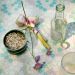 green-pinklola-oilcloth-Wit-flowers 
